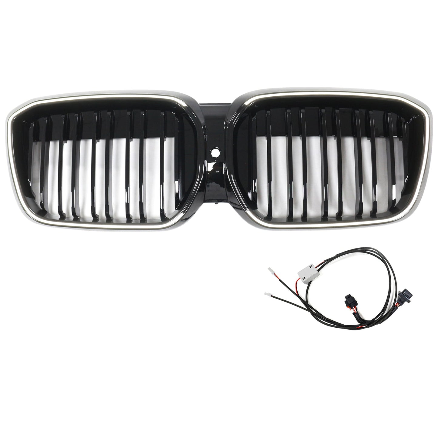 2022-2024 BMW iX3 G08 LCI Double Slat Gloss Black Front Kidney Grille