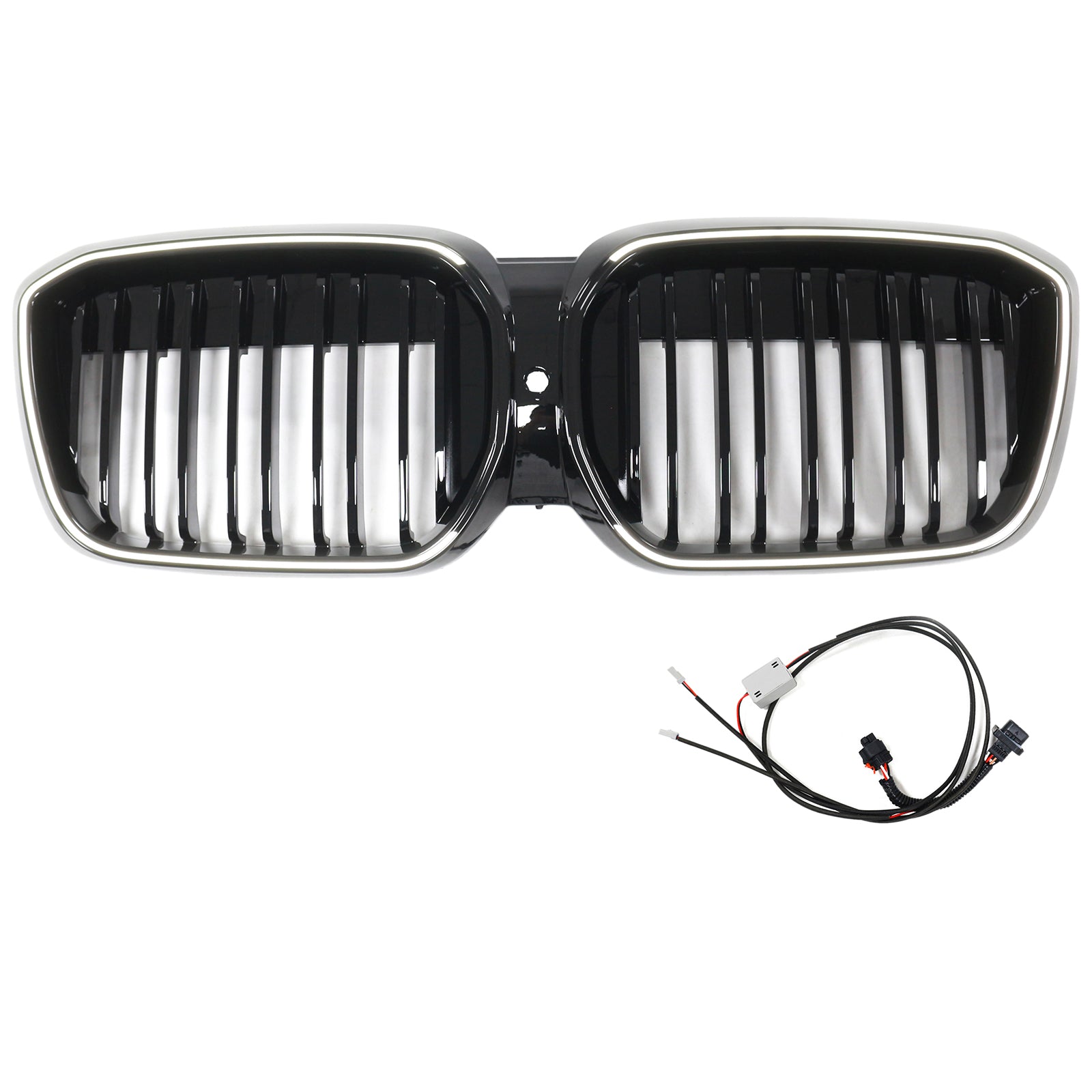 2022-2024 BMW iX3 G08 LCI Double Slat Gloss Black Front Kidney Grille
