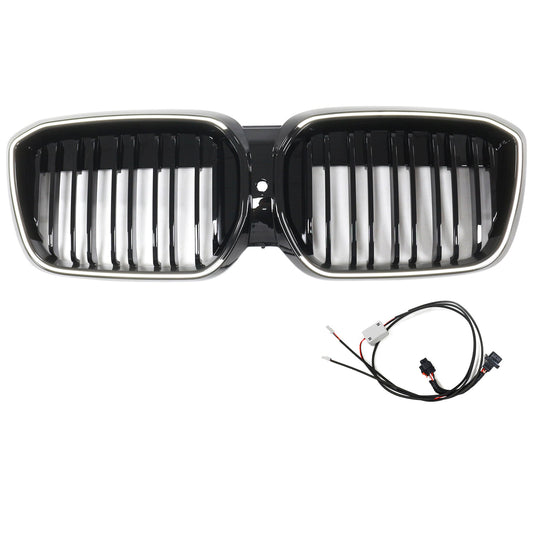 2022-2024 BMW iX3 G08 LCI Double Slat Gloss Black Front Kidney Grille