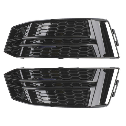2016-2018 Audi A4 B9 S-Line Black Front Fog Light Cover Bumper Grill