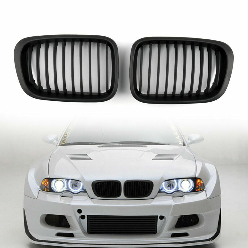 1998-2001 BMW E46 3 Series Sedan 4-Door Matte Black Front Kidney Grille