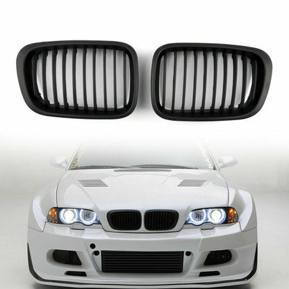 1998-2001 BMW E46 3 Series Sedan 4-Door Matte Black Front Kidney Grille