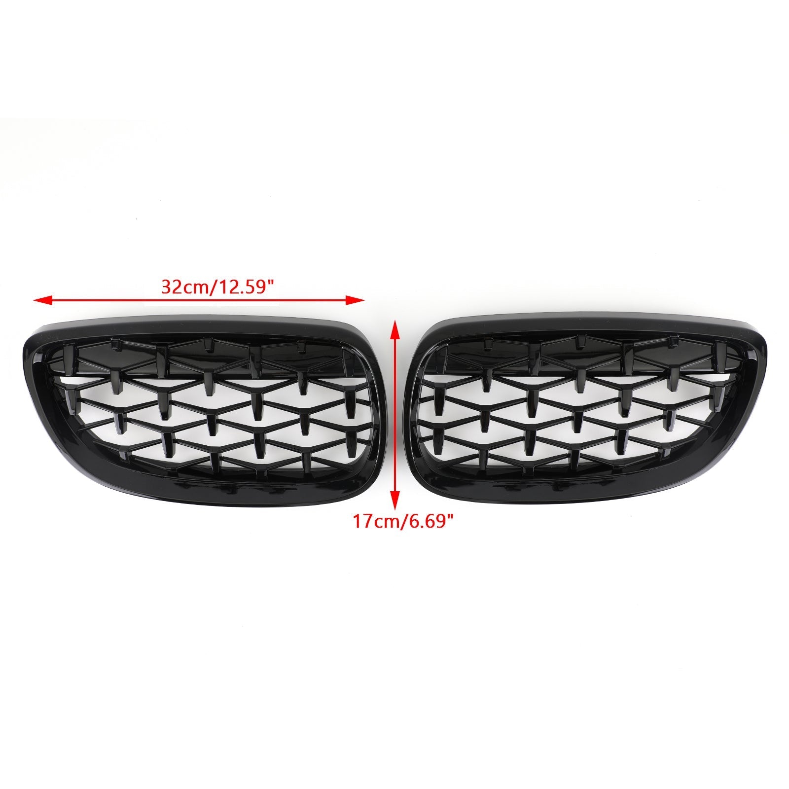 2007-2010 BMW E92 E93 328i 335i 2-Door Meteor Black Front Kidney Grille