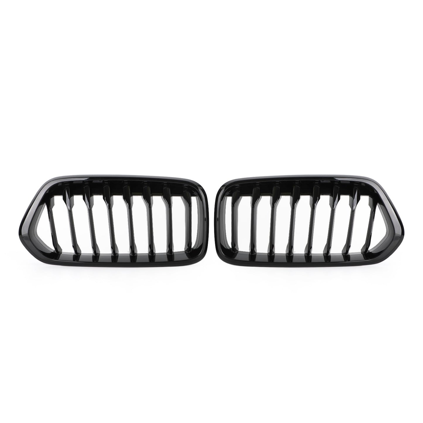 2018-2021 BMW X2 F39 Gloss Black Front Bumper Kidney Grille — Pair (51712455246 / 51712455247)