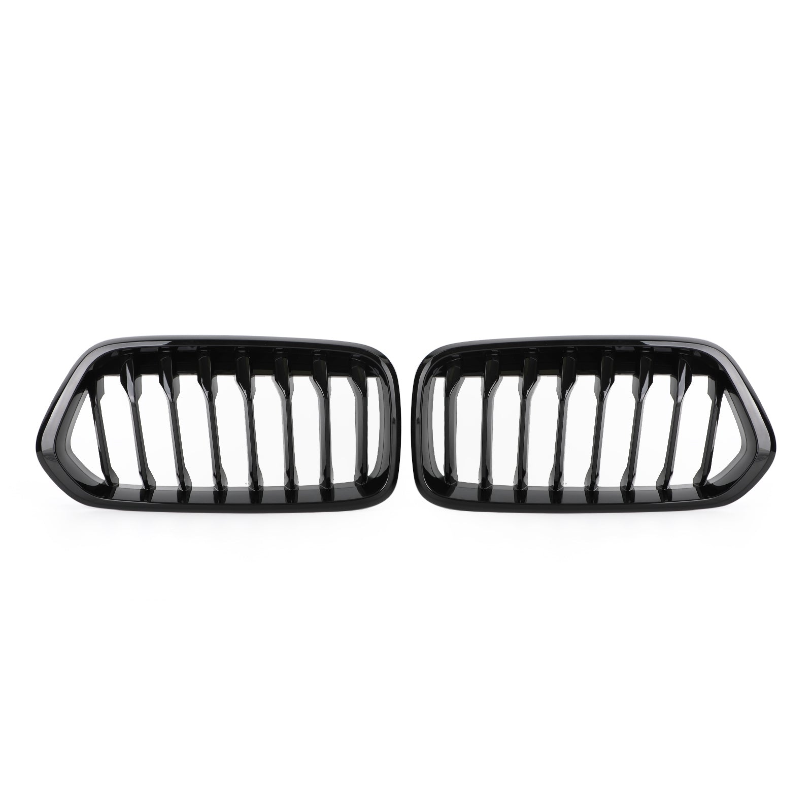 2018-2021 BMW X2 F39 Gloss Black Front Bumper Kidney Grille — Pair (51712455246 / 51712455247)