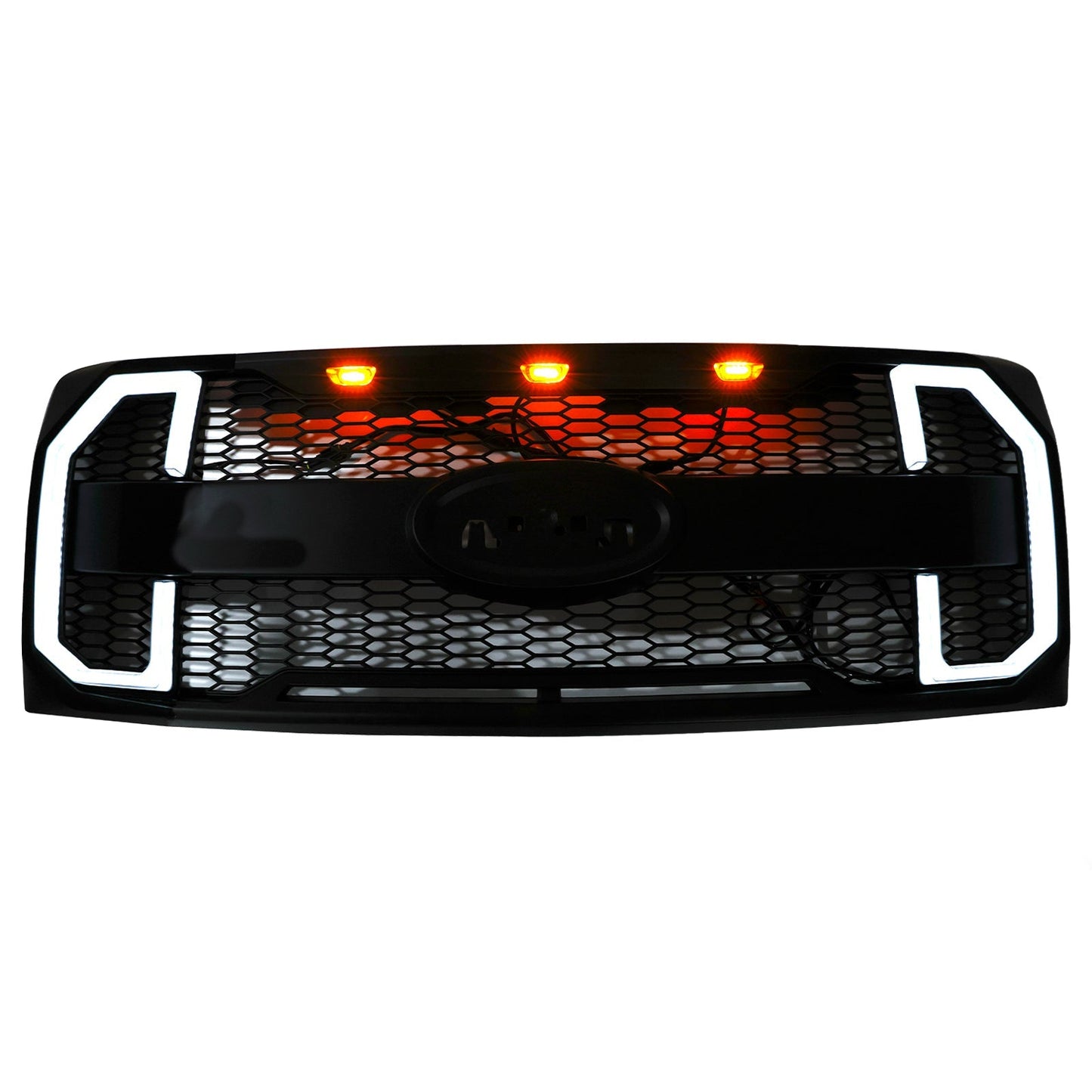 2009-2014 Ford F150 Matte Black Raptor Style Front Bumper Grille Grill Generic