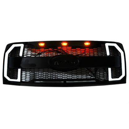 2009-2014 Ford F150 Matte Black Raptor Style Front Bumper Grille Grill Generic