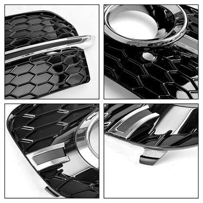 2013-2017 Audi Q5 Standard Version Front Bumper Fog Light Grille Grill — Pair (8R0807681M / 8R0807682J)