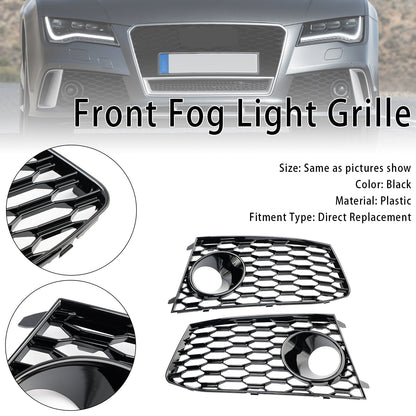 2014-2018 Audi RS7 Front Bumper Fog Light Lamp Frame Grille Cover — Pair