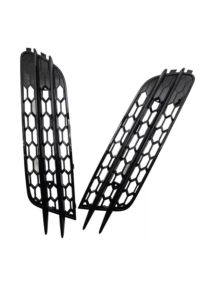 2012-2015 Audi A6 C7 Front Bumper Honeycomb Fog Light Grille — Pair (4G0807681 / 4G0807682)