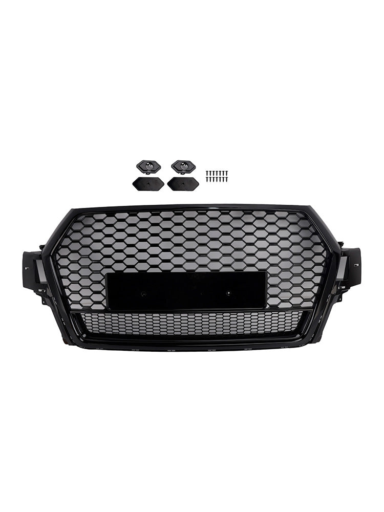 2016-2019 Audi Q7 Gloss Black Front Bumper Radiator Vent Mesh Grille