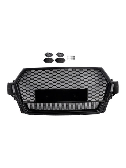 2016-2019 Audi Q7 Gloss Black Front Bumper Radiator Vent Mesh Grille