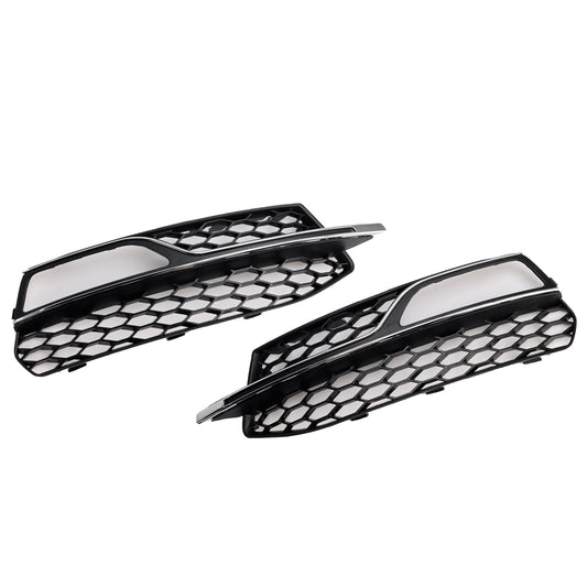 2013-2017 Audi S3 Front Lower Bumper Fog Light Cover Grille — Pair (8V3807681G / 8V3807682G)