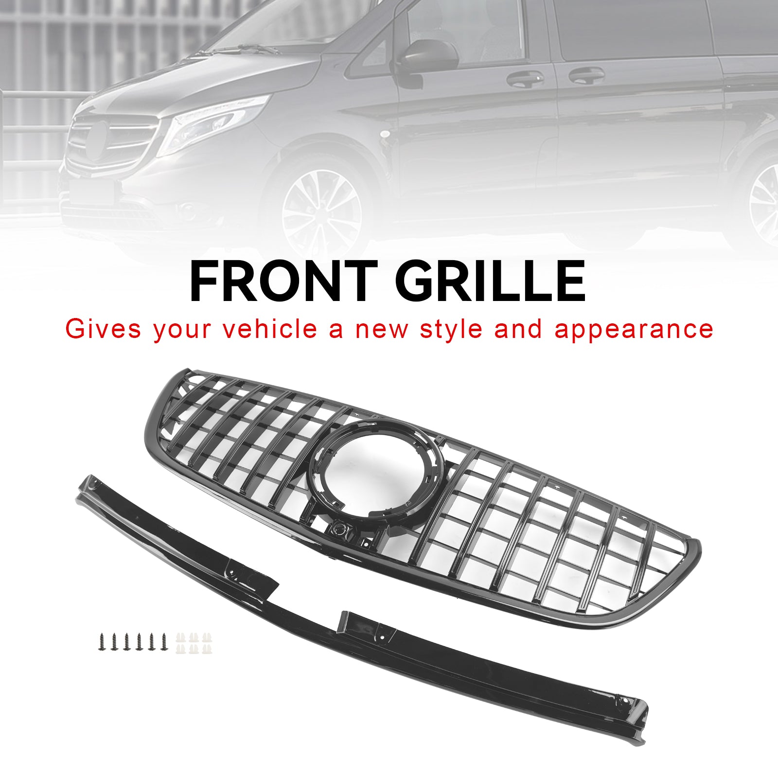 2020-2023 Mercedes-Benz Vito W447 Facelift Black Front Grille