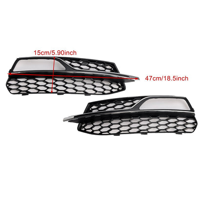 2013-2017 Audi S3 Front Lower Bumper Fog Light Cover Grille — Pair (8V3807681G / 8V3807682G)