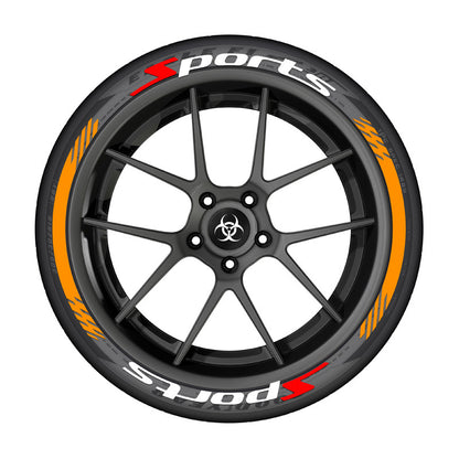 SPORTS series car tire letter sticker DIY sticker personalized modification sticker 3D three-dimensional all-in-ode tire sticker