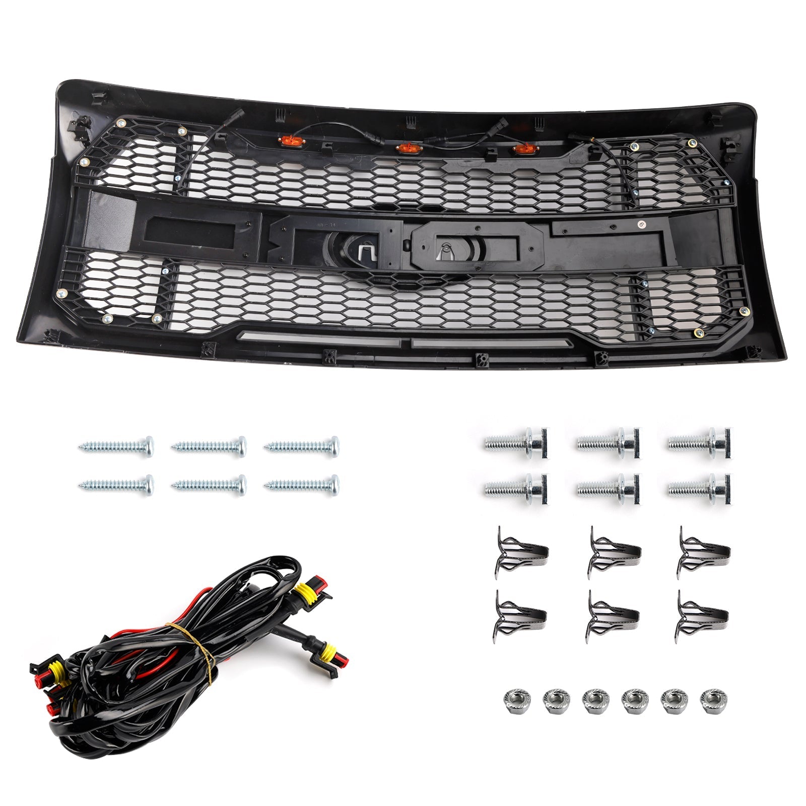 2009-2014 Ford F150 Matte Black Raptor Style Front Bumper Grille Grill Generic