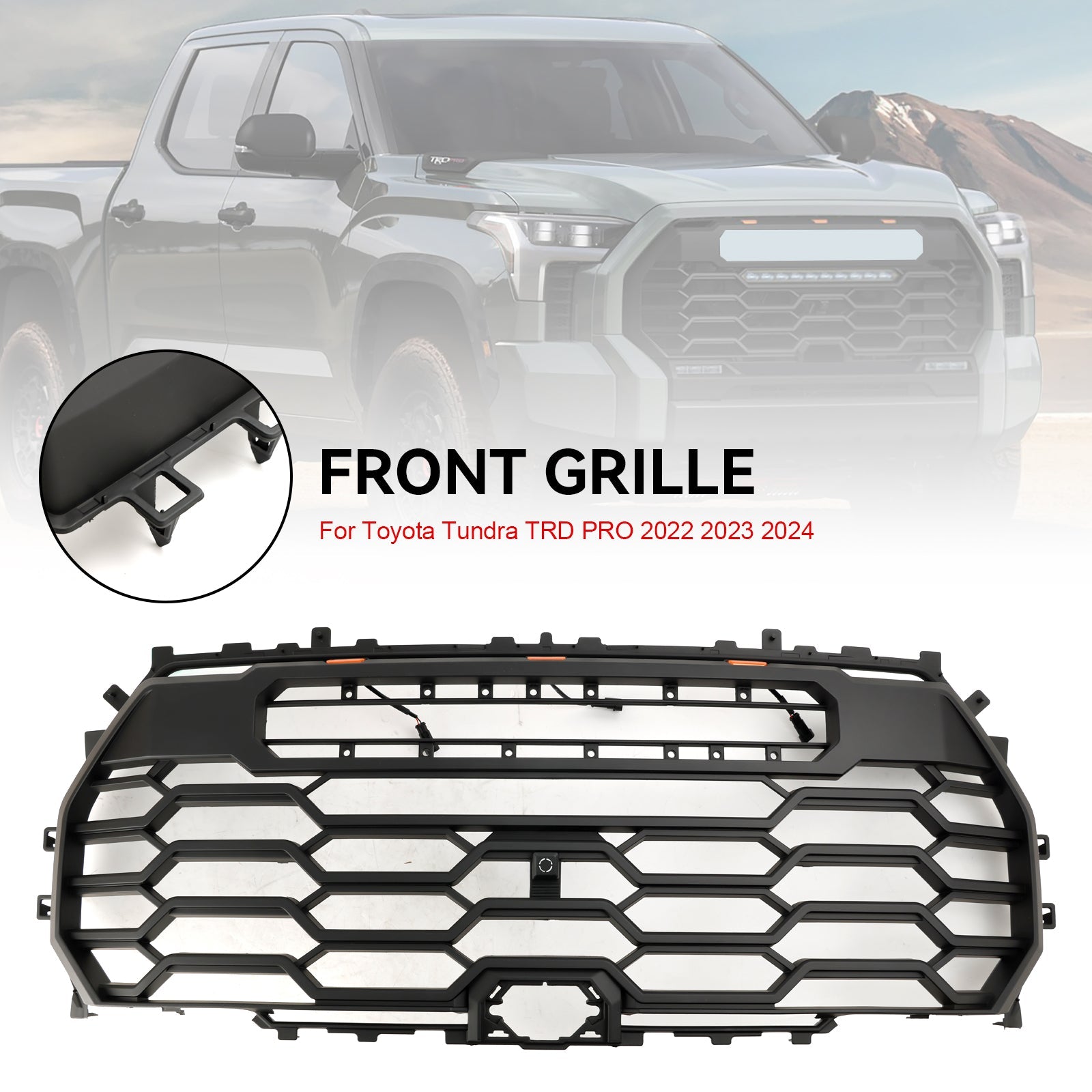 2022-2025 Toyota Tundra TRD PRO 2022-2024 Matte Black Front Grill