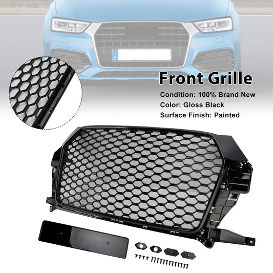 2016-2018 Audi Q3 Gloss Black RSQ3 Style Front Honeycomb Grille