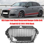 2013-2016 Audi A3 S3 RS3 Style Black Honeycomb Front Hood Bumper Grille