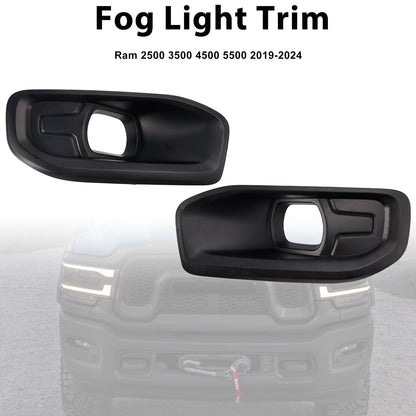2019-2024 Ram 2500 3500 Fog Light Bezel Trim — Pair (68449341AA)