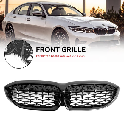 2019-2022 BMW 3 Series G20 G28 Diamond Black Front Kidney Grille (51138072085)