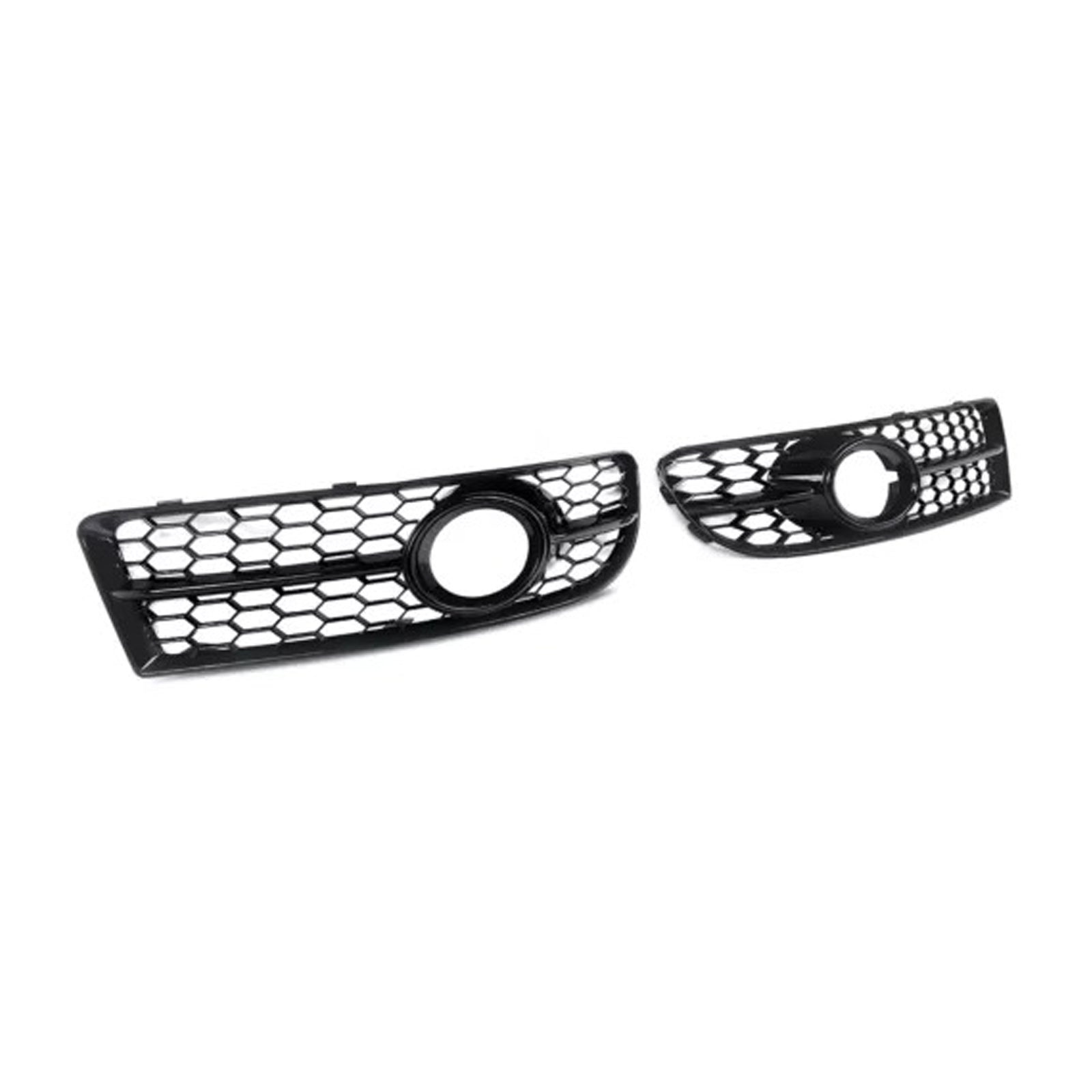 2005-2008 Audi A4 B7 S-Line S4 Front Bumper Honeycomb Fog Light Grille — Pair (8E0807681F / 8E0807682F)