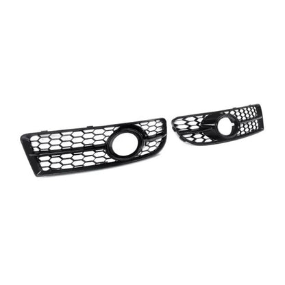 2005-2008 Audi A4 B7 S-Line S4 Front Bumper Honeycomb Fog Light Grille — Pair (8E0807681F / 8E0807682F)