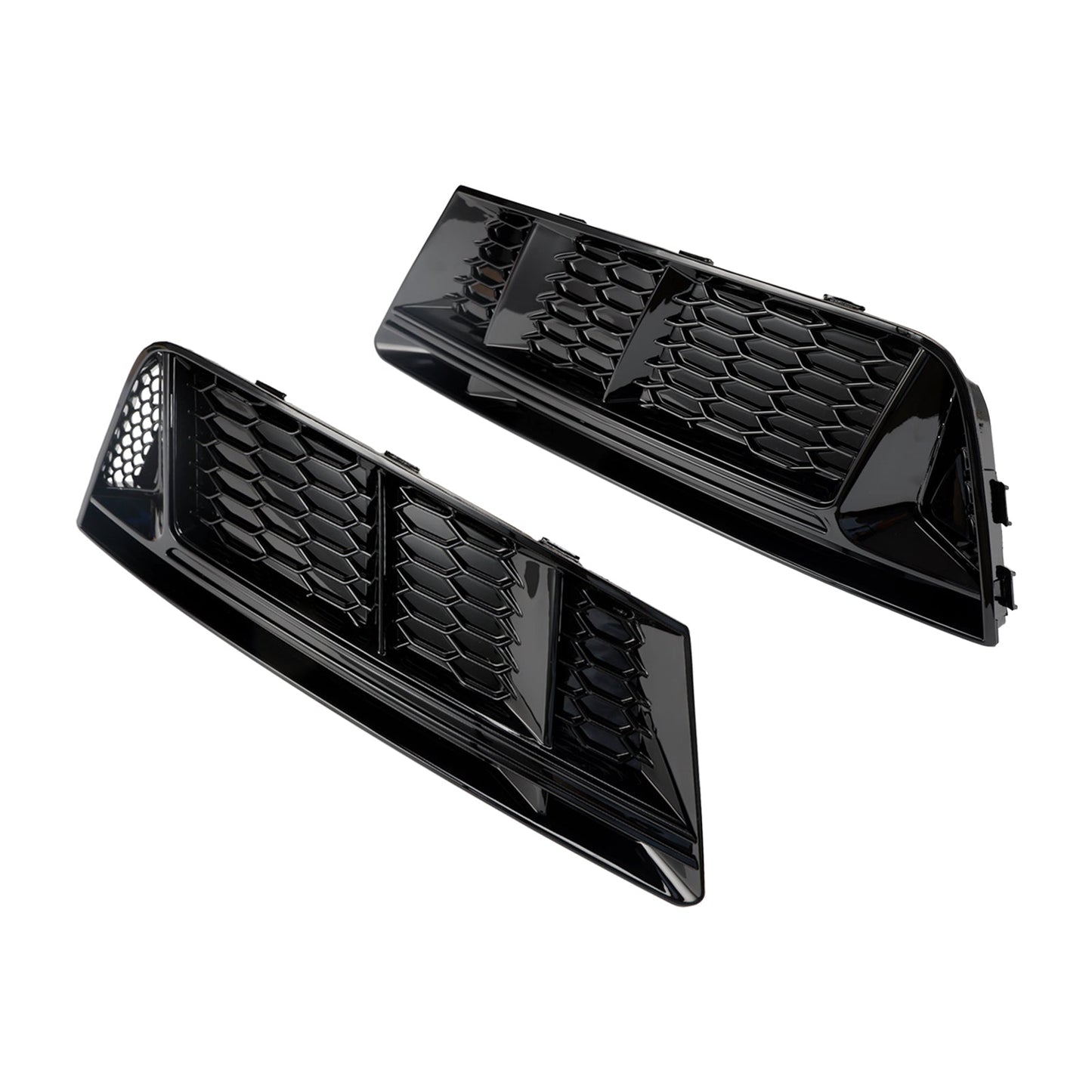 2016-2018 Audi A4 B9 Standard RS4 Style Front Fog Light Grill Lower Bumper Grille Chrome — Pair (8WD807681 / 8WD807682)