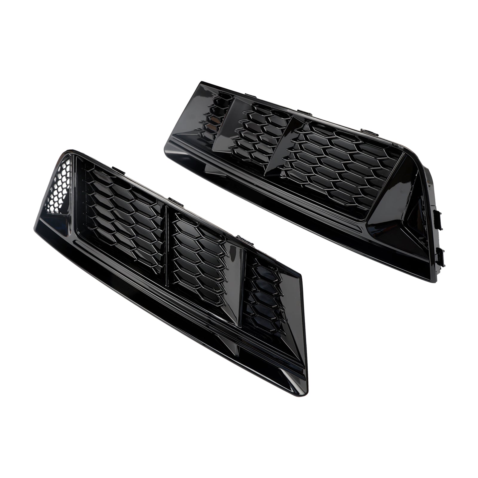2016-2018 Audi A4 B9 Standard RS4 Style Front Fog Light Grill Lower Bumper Grille Chrome — Pair (8WD807681 / 8WD807682)