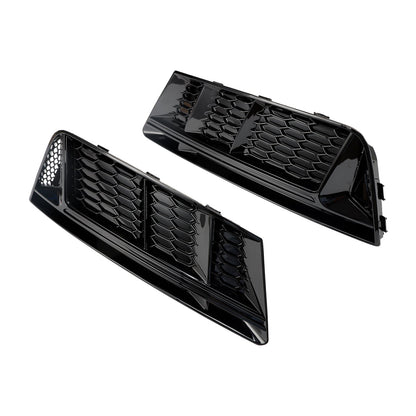 2016-2018 Audi A4 B9 Standard RS4 Style Front Fog Light Grill Lower Bumper Grille Chrome — Pair (8WD807681 / 8WD807682)