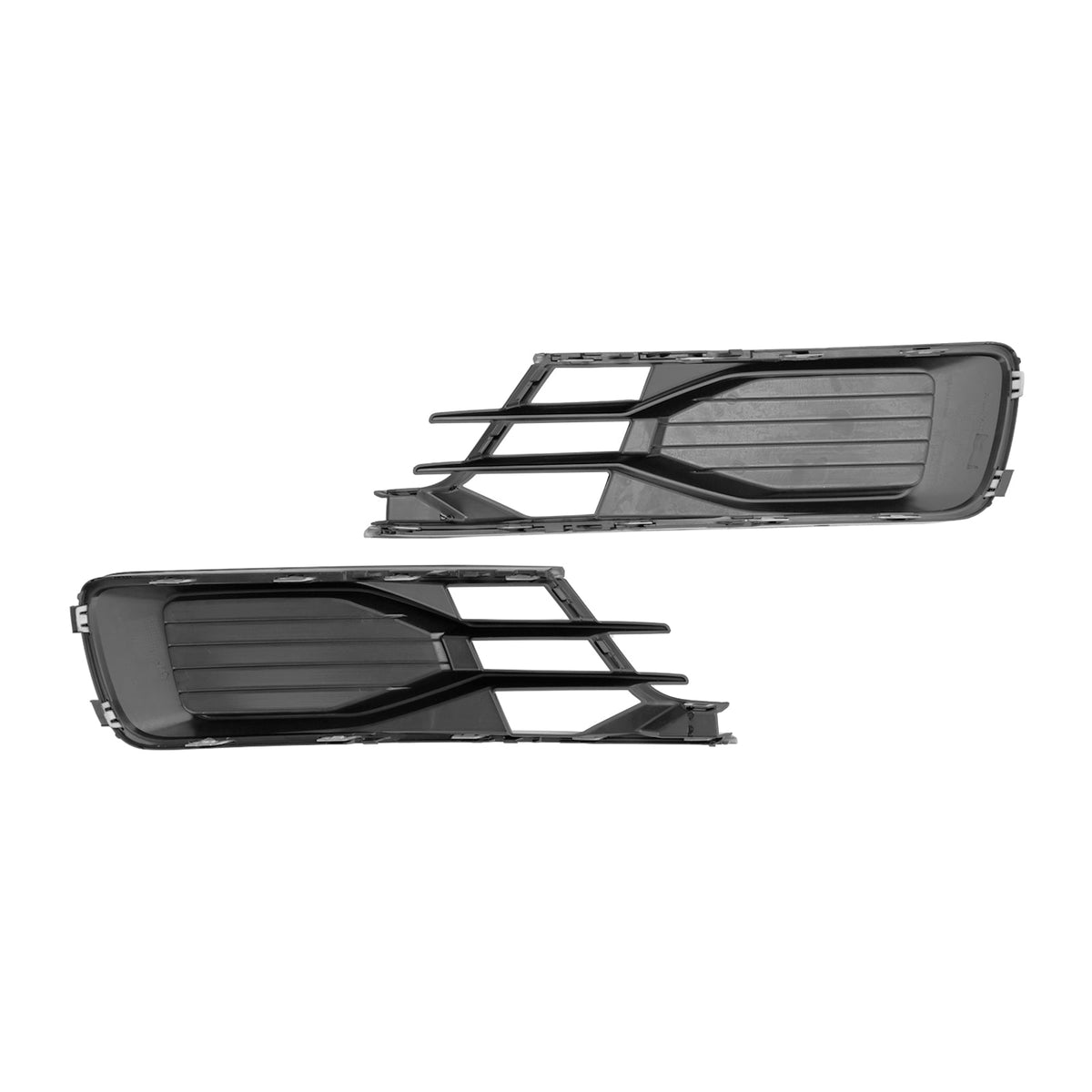 2014-2018 Audi A6 C7 Black Front Bumper Fog Light Cover Grille — Pair (4G0807647T94 / 4G0807648T94)