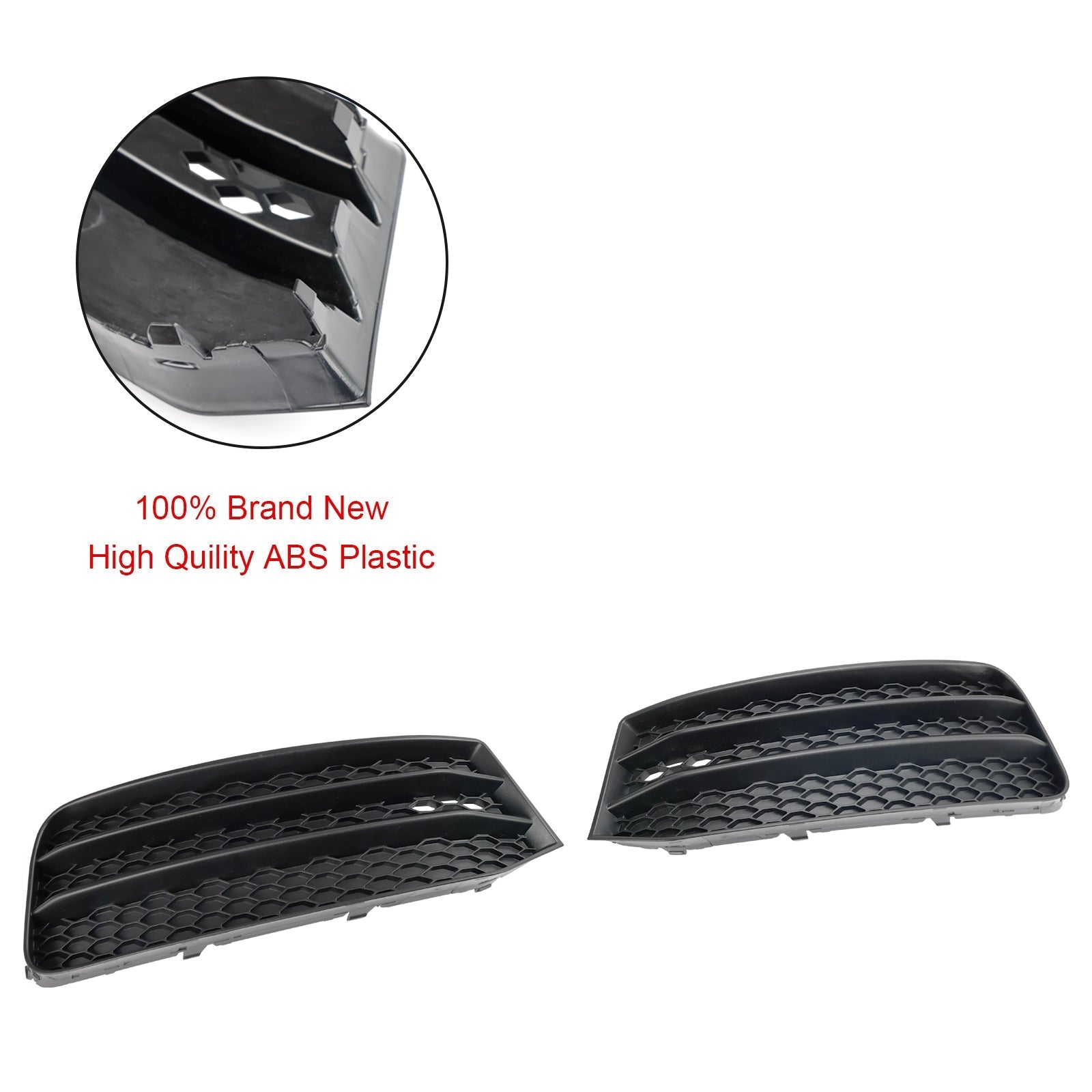 2015-2018 Audi A1 8X Front Bumper Fog Light Cover Grille — Pair (8XA807681B / 8XA807682B)