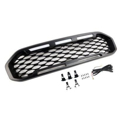 2019-2023 Ford Ranger T8 Front Bumper Grill Grille Black W/LED Light