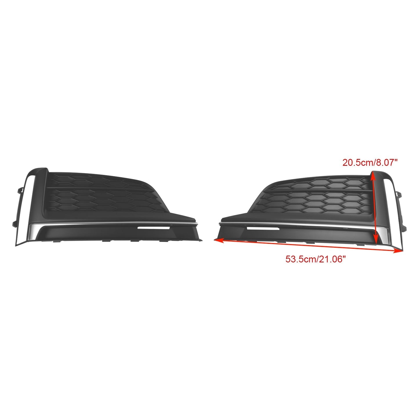 2018-2019 Audi A5 S-Line S5 Front Bumper Fog Light Grille Cover Trim — Pair (8W6807682FRU6)