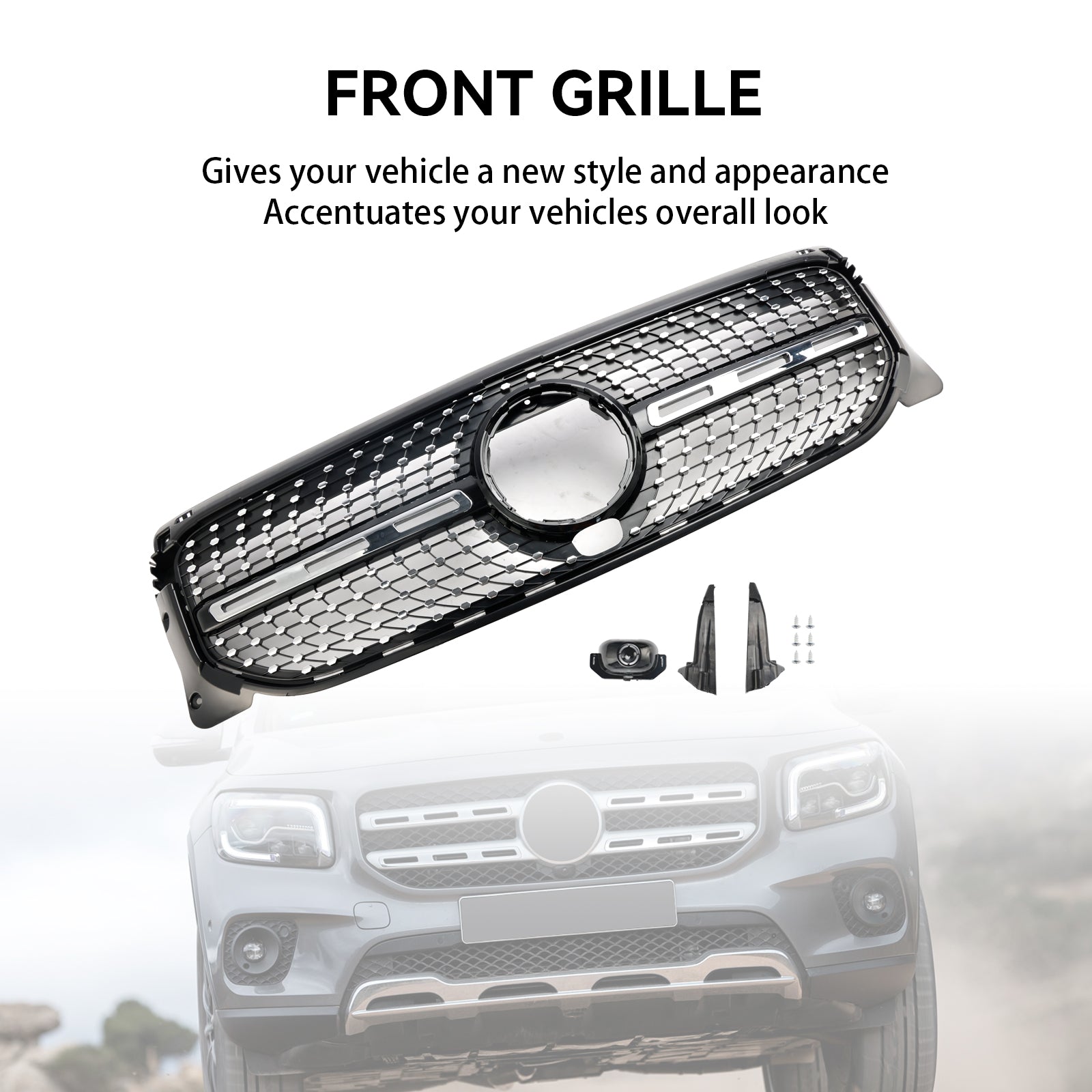 2020-2023 Mercedes-Benz GLB-Class X247 Diamond Front Bumper Grille