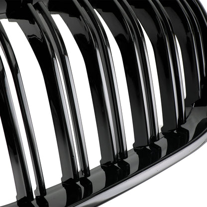 2010-2014 BMW X3 F25 Pre-Facelift Gloss Black Front Bumper Kidney Grill — Pair (51712297589 / 51117210725)
