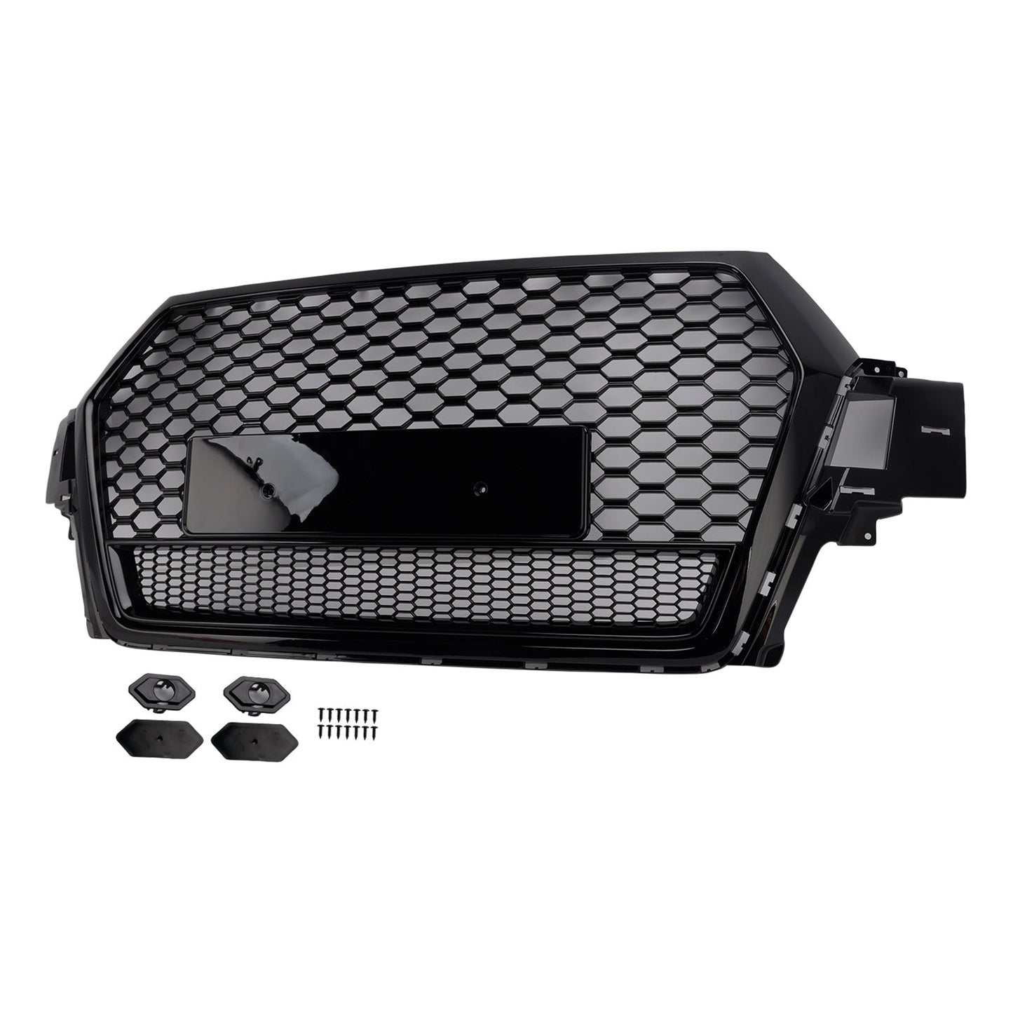 2016-2019 Audi Q7 Gloss Black Front Bumper Radiator Vent Mesh Grille