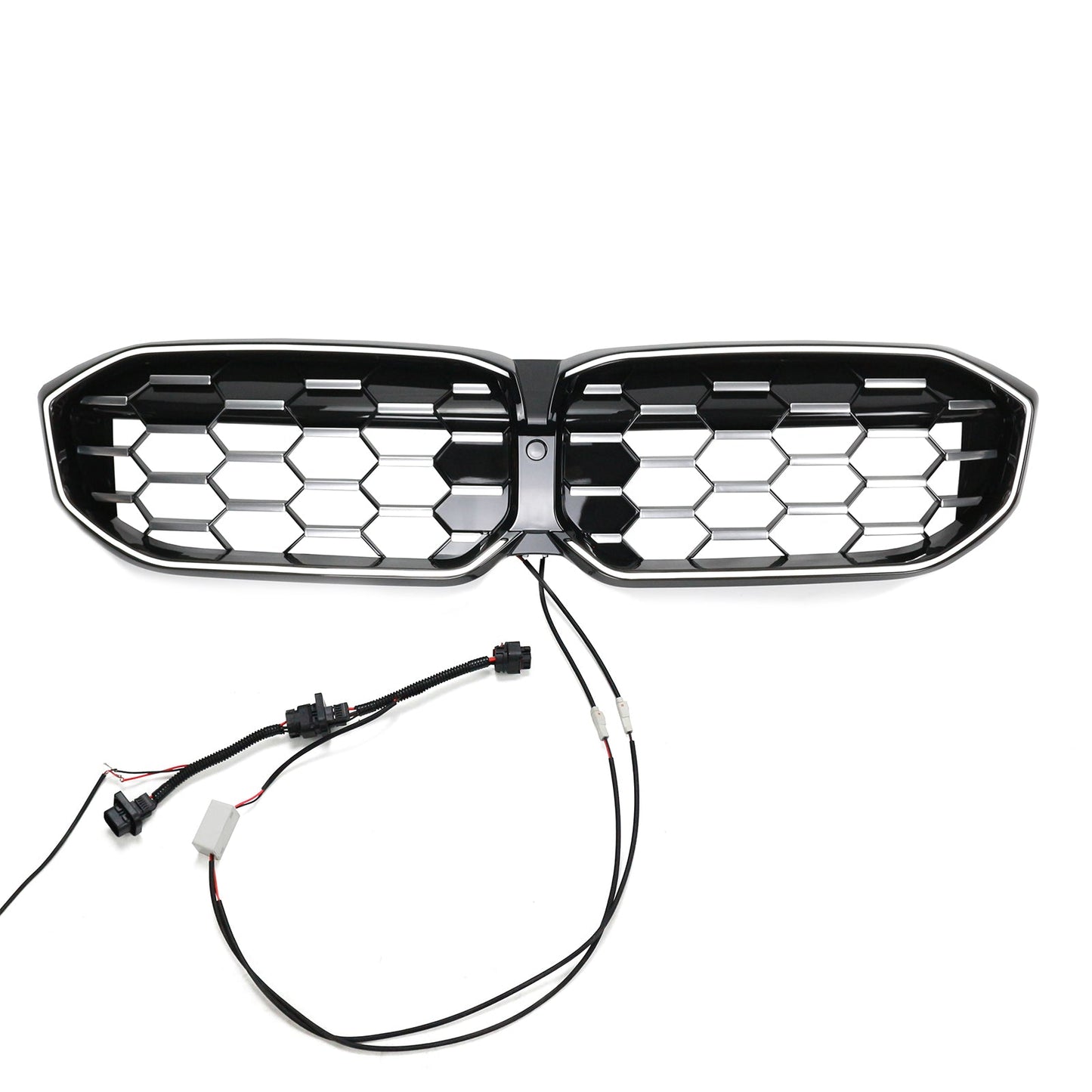 2023-2024 BMW 3 Series G20 G21 G28 Diamond Black Silver Front Kidney Grille Mesh