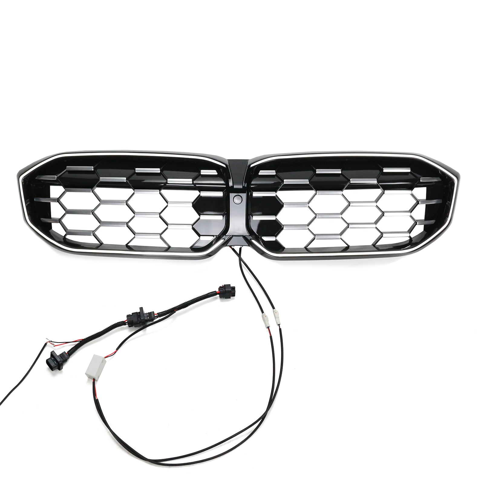 2023-2024 BMW 3 Series G20 G21 G28 Diamond Black Silver Front Kidney Grille Mesh