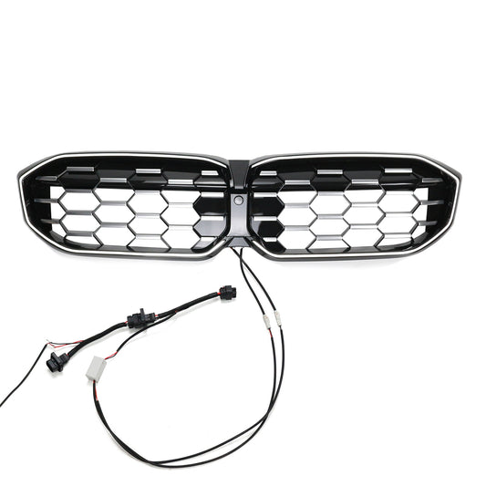 2023-2024 BMW 3 Series G20 G21 G28 Diamond Black Silver Front Kidney Grille Mesh