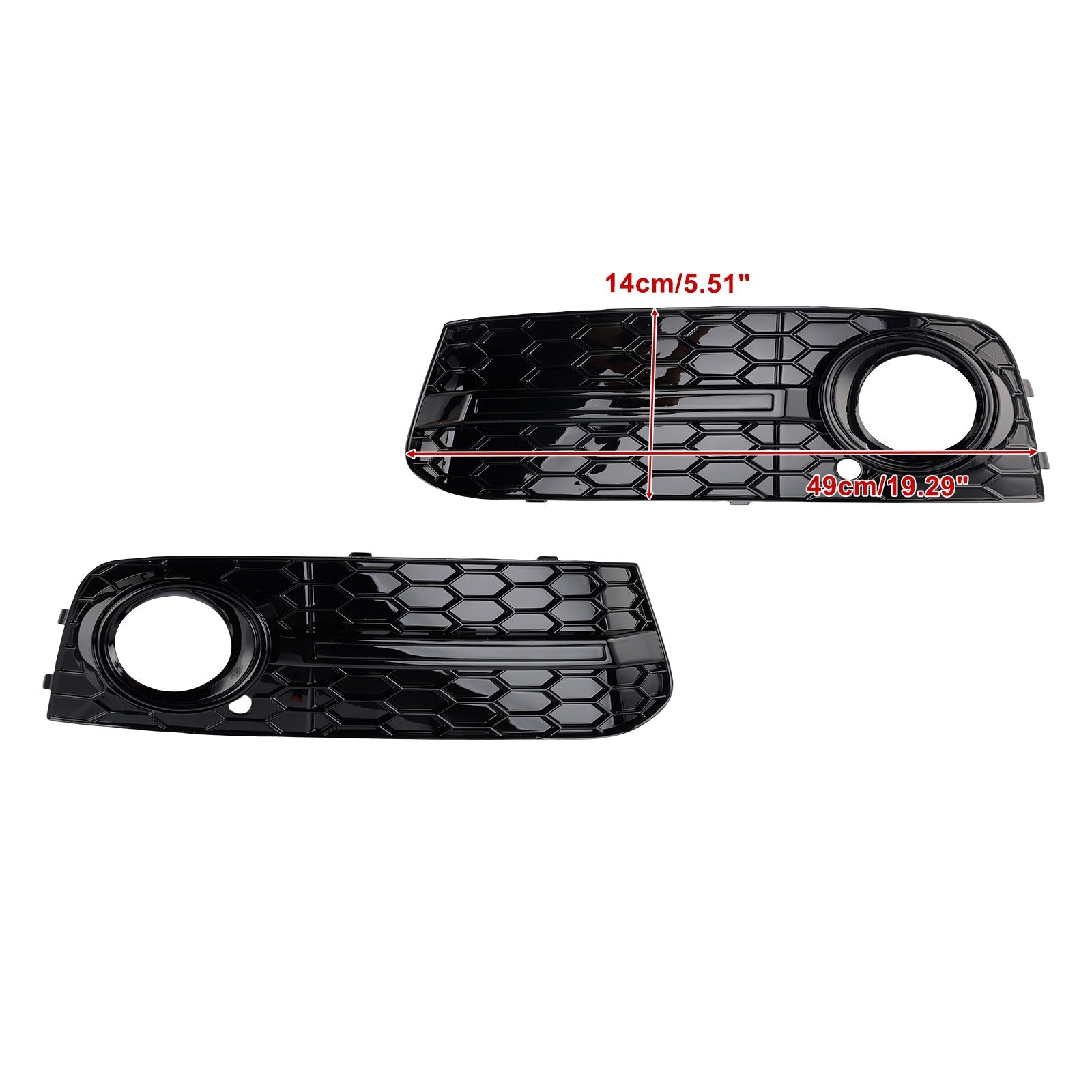 2009-2012 Audi A4 B8 Front Honeycomb Fog Light Grill — Pair (8KD807681)