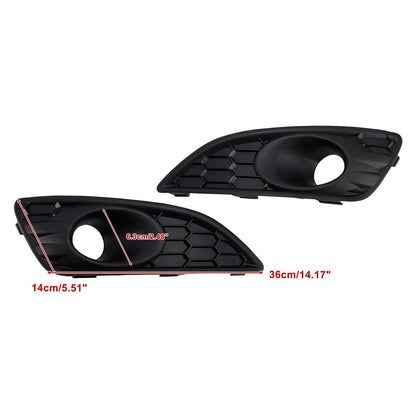 2PCS Matte Black Front Fog Light Lamp Cover Grille Fit Ford Fiesta 2013-2017