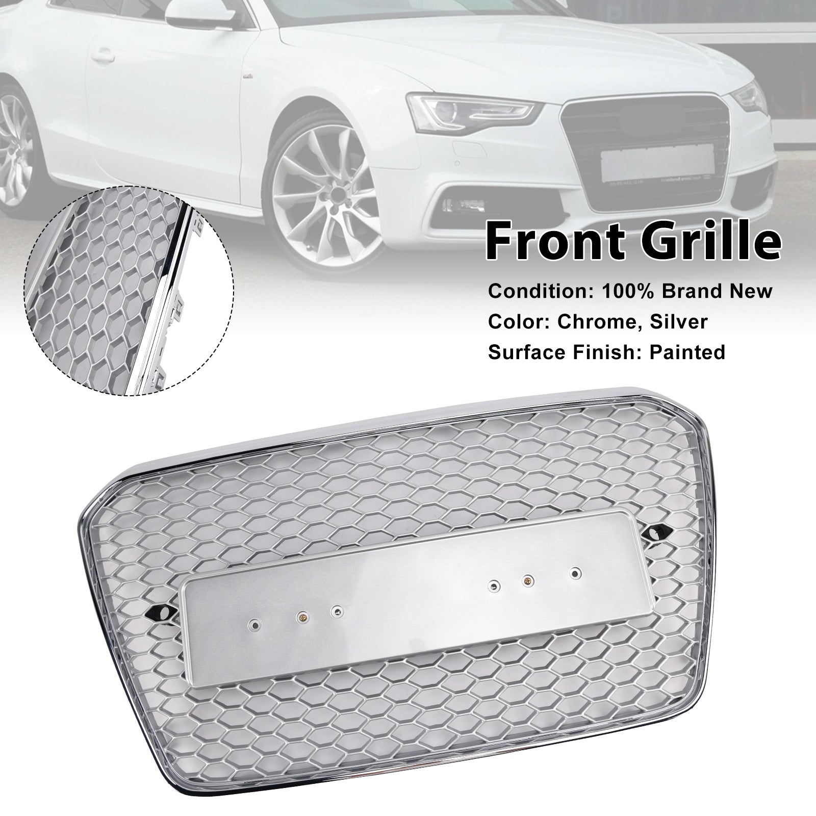 2013-2016 Audi A5 S5 B8.5 RS5 Style Honeycomb Front Bumper Grille