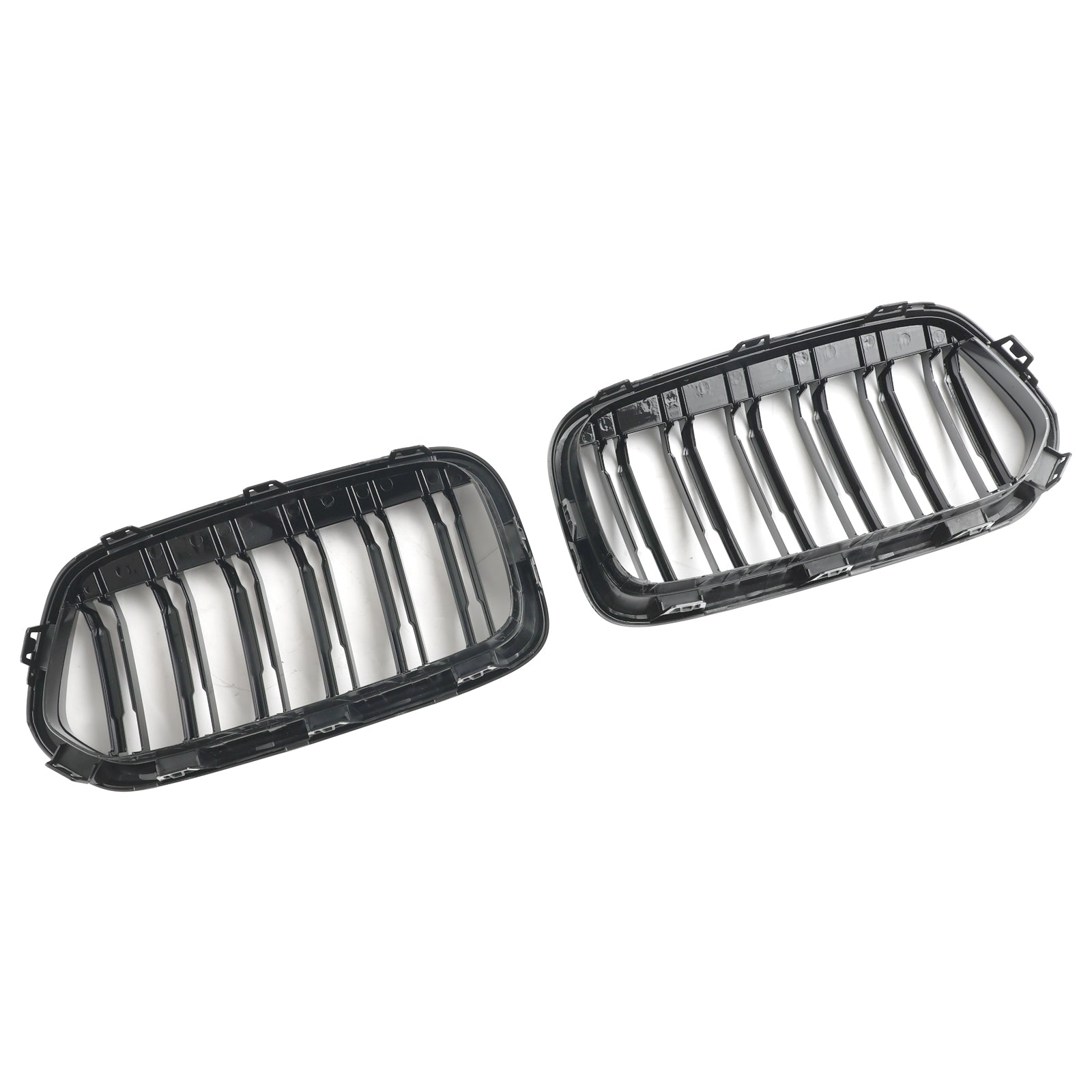 2018-2023 BMW X2 F39 Gloss Black Front Bumper Kidney Grille — Pair (51712455246 / 51712455247)