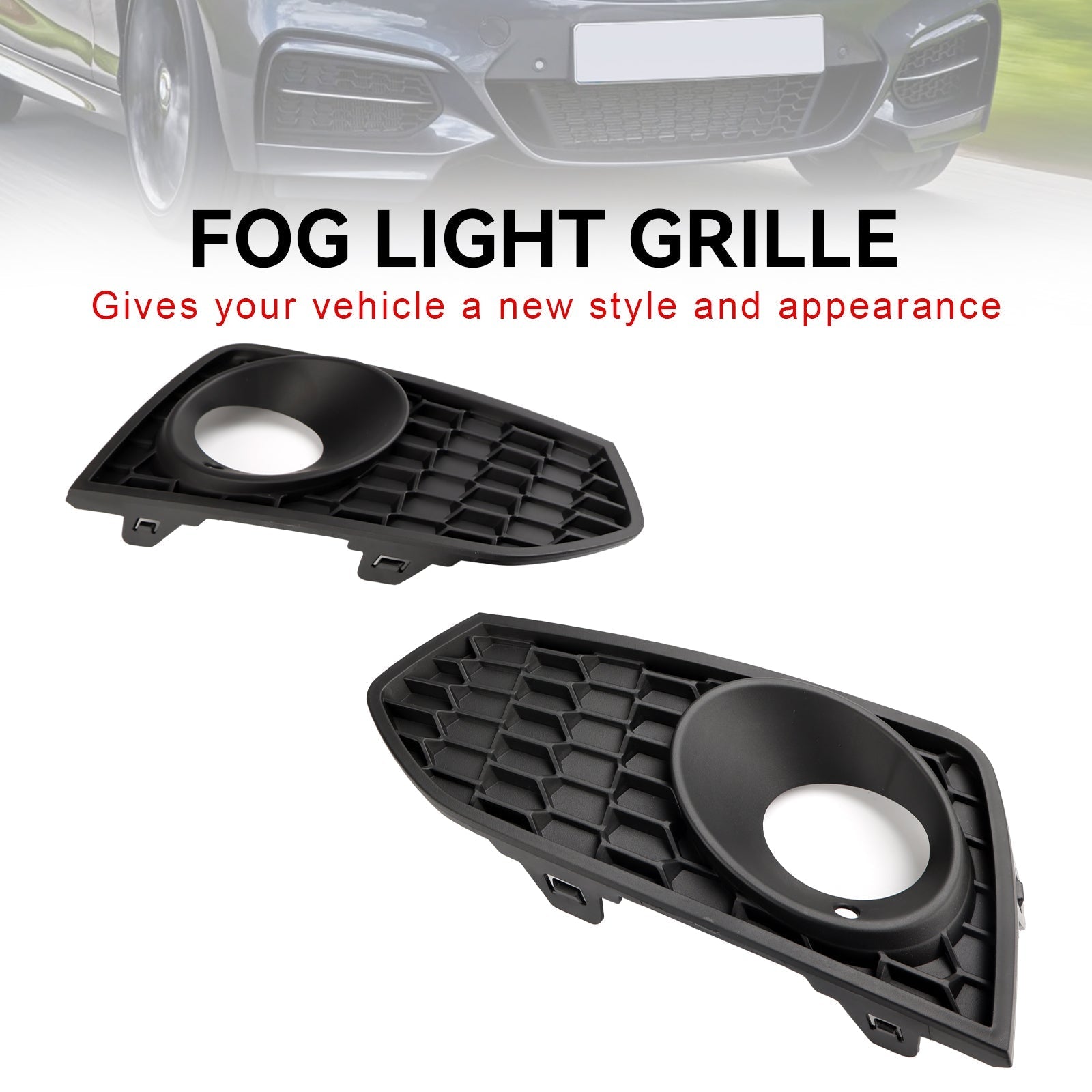 03/2014–04/2017 BMW 2 Series F23 M Sport Front Bumper Fog Light Grille — Pair (51118055319 / 51118055320)