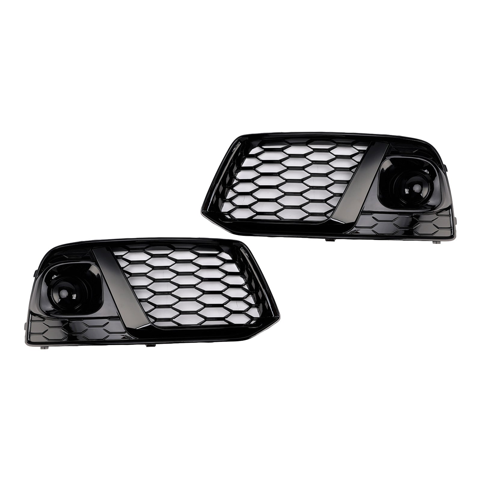 2018-2019 Audi Q5 SQ5 Black Front Honeycomb Fog Lamp Grille Cover