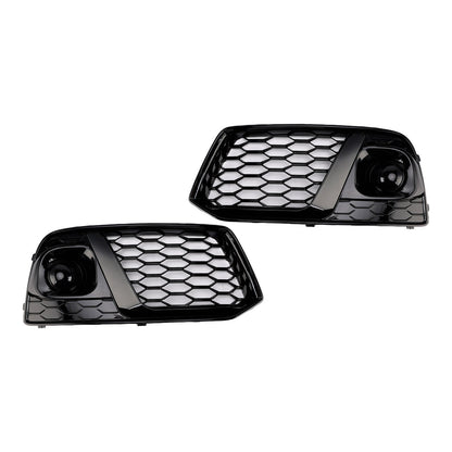 2018-2019 Audi Q5 SQ5 Black Front Honeycomb Fog Lamp Grille Cover