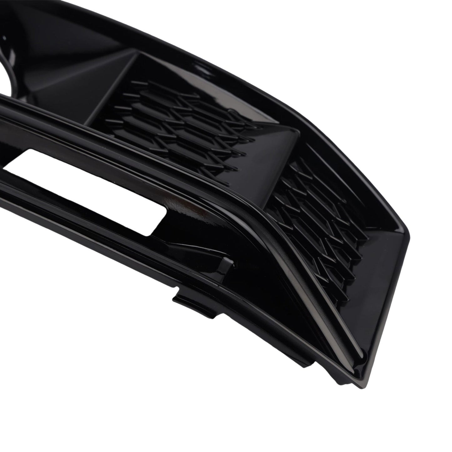 2016-2019 Audi A4 B9 S4 Black Front Bumper Fog Light Grille — Pair