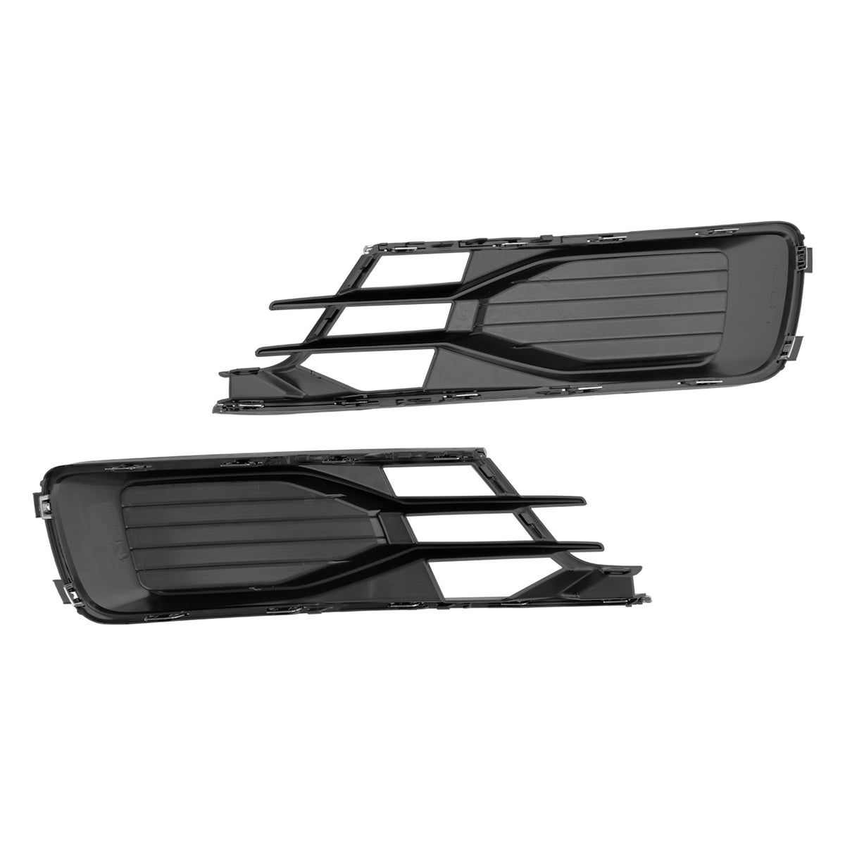 2014-2018 Audi A6 C7 Black Chrome Front Bumper Fog Light Cover Grill — Pair (4G0807647T94 / 4G0807648T94)
